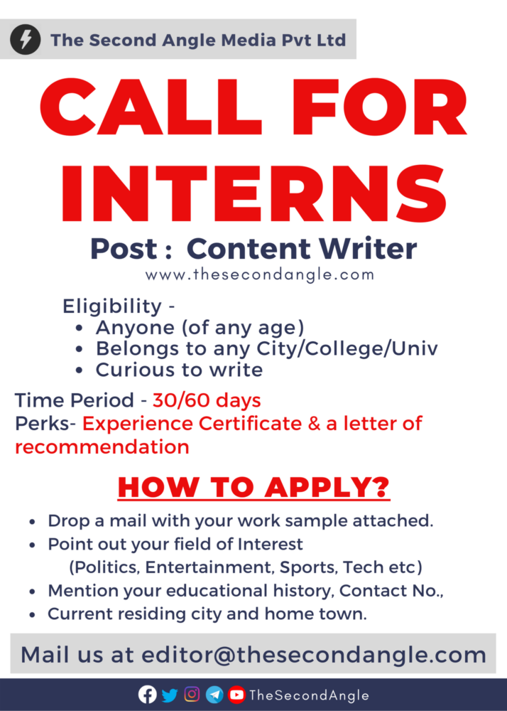 Internship Content Writing The Second Angle