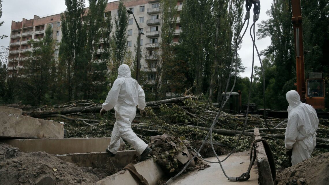 The Chernobyl disaster site reports increased gamma radiation levels