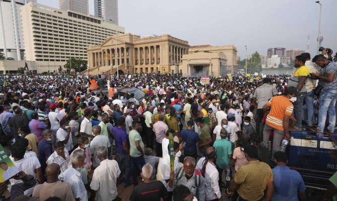 Thousands of Sri Lankans protest against the economic crisis in the country