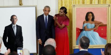 Official portraits of former President Barack Obama and wife Michelle unveiled at White House