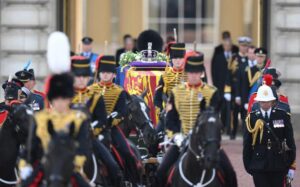 Queen Elizabeth II leaves Buckingham Palace for final time