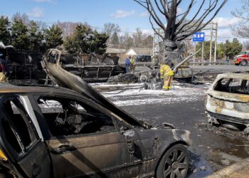 Fiery tanker crash in U.S. kills driver, burns Maryland homes