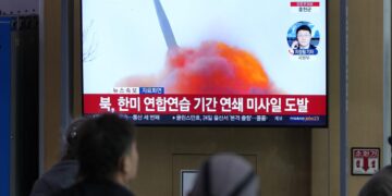 North Korea fires cruise missiles as allies stage drills