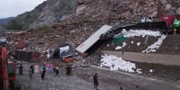 Landslide in Pakistan’s Khyber Pass buries trucks, dozens feared trapped