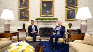 Biden and Sunak hold White House talks on daunting challenges to Ukraine, world economy