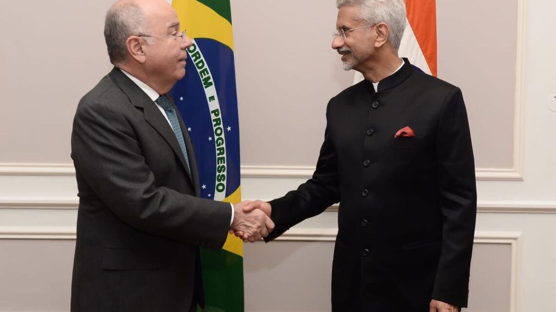 Jaishankar, Brazilian counterpart hold talks on advancing cooperation in BRICS, IBSA, G20 blocs Jaishankar, Brazilian counterpart hold talks on advancing cooperation in BRICS, IBSA, G20 blocs