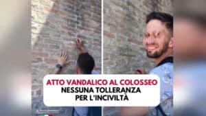 Tourist defaces Rome’s ancient Colosseum, engraving names on wall