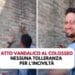 Tourist defaces Rome's ancient Colosseum, engraving names on wall