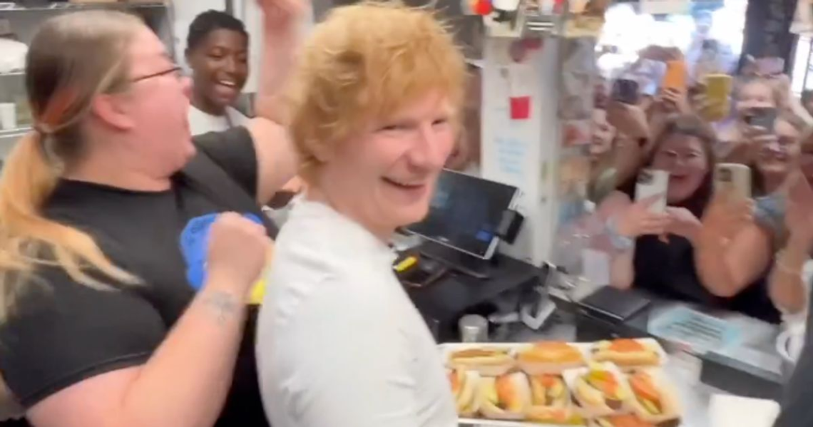 Ed Sheeran Serves Up Hot Dogs At Iconic Chicago Restaurant
