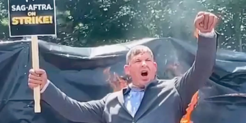 Harrison Ford's Stunt Double Set Himself On Fire At Actors Rally