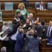 Kosovo parliament descends into chaos after lawmaker throws water on prime minister