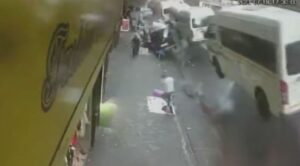 Video shows moment suspected gas explosion rocks major city during rush hour, killing 1