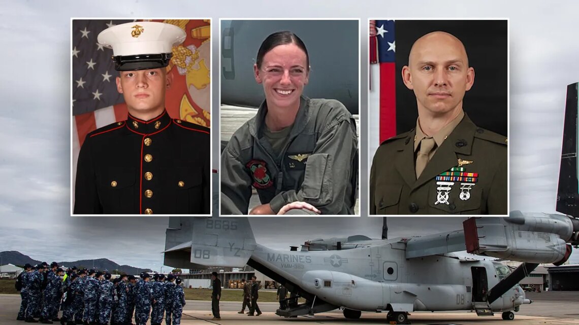 Bodies of 3 Marines killed during in Australian Osprey crash pulled from site of crash Bodies of 3 Marines killed during in Australian Osprey crash pulled from site of crash