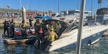 Long Beach pleasure boat explodes after catching on fire, leaving 2 dead, 3 injured