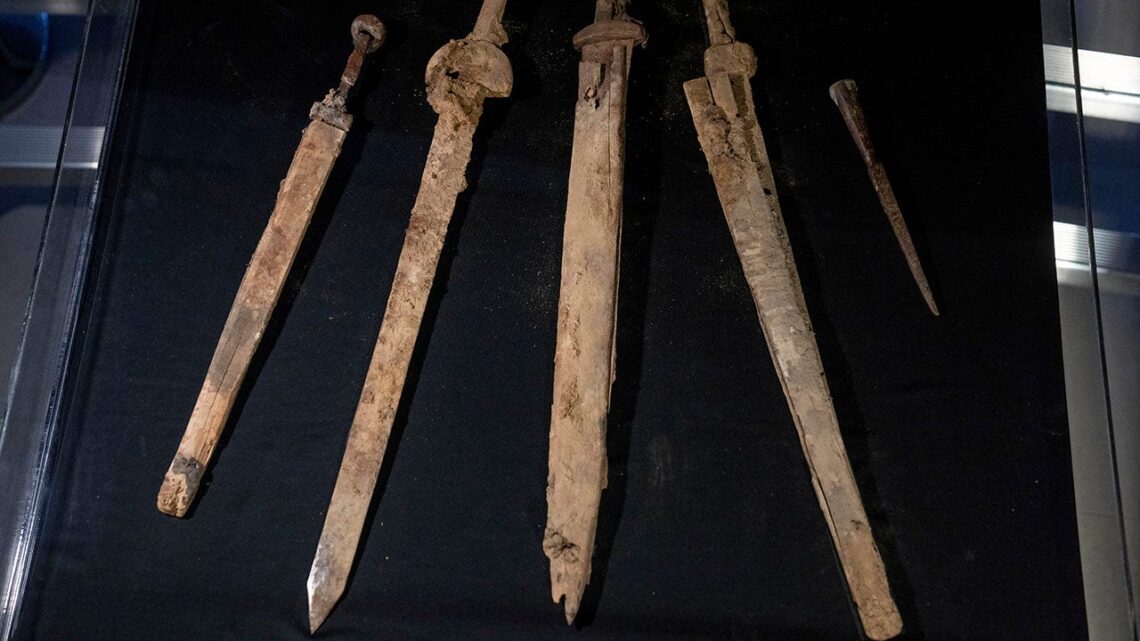 Israeli Researchers Find ‘Four 1,900-year-old, Excellently Preserved’ Roman Swords In Dead Sea Cave Israeli researchers find 'four 1,900-year-old, excellently preserved' Roman swords in Dead Sea cave