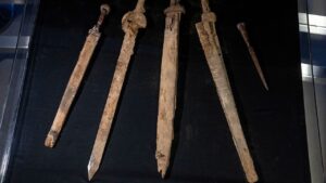 Israeli Researchers Find ‘Four 1,900-year-old, Excellently Preserved’ Roman Swords In Dead Sea Cave