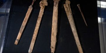 Israeli researchers find 'four 1,900-year-old, excellently preserved' Roman swords in Dead Sea cave