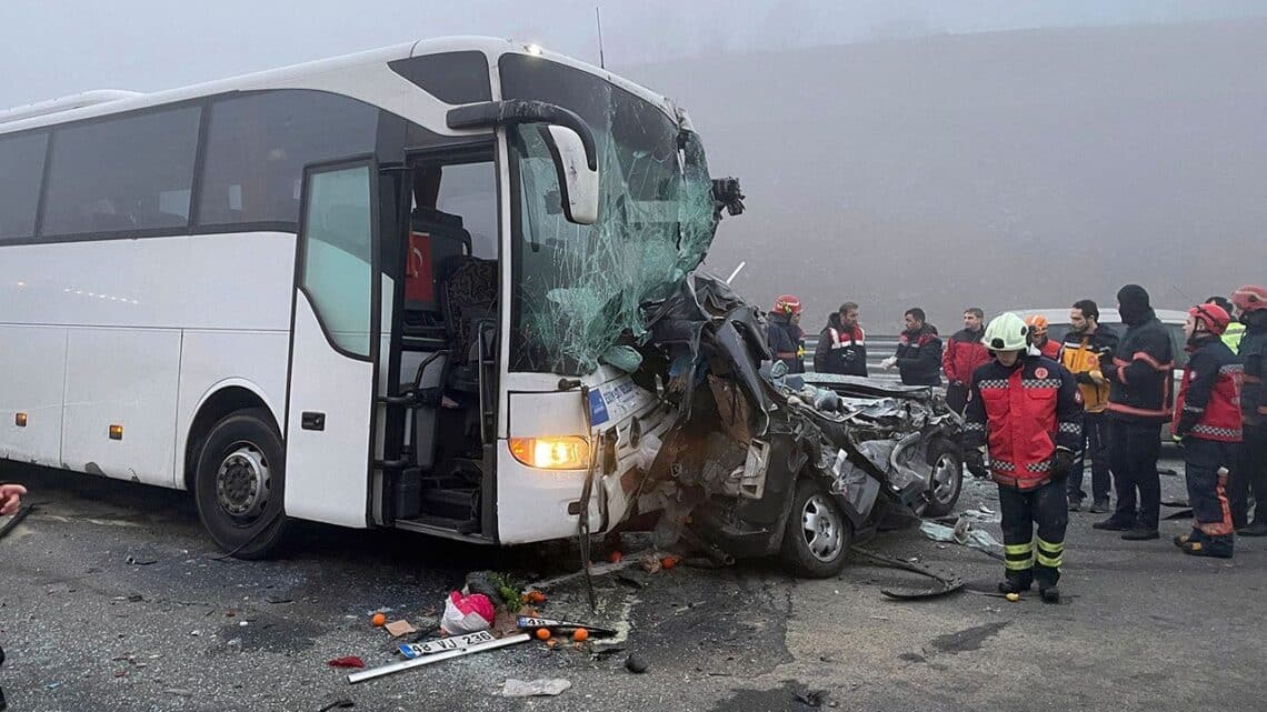 Turkey crash kills 10, injures 7 in vehicle pileup on foggy highway
