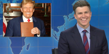Colin Jost Trashes Trump's Holy Book In Biblical 'Weekend Update' Burn