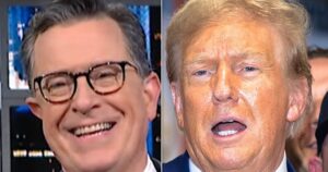 'This Is Where We Are': Stephen Colbert Spots Trump's Weirdest 'Party Trick' Yet