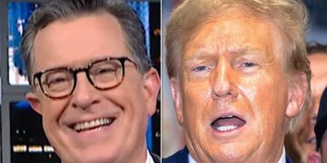 'This Is Where We Are': Stephen Colbert Spots Trump's Weirdest 'Party Trick' Yet