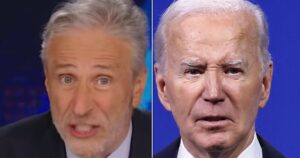 Jon Stewart Has Legendary 1-Word Response To Biden Dropping Out