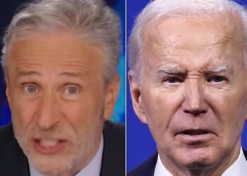 Jon Stewart Has Legendary 1-Word Response To Biden Dropping Out
