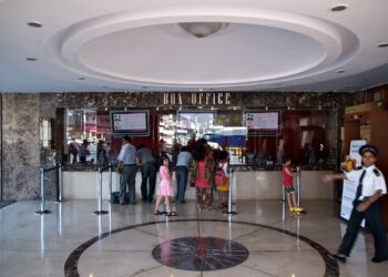 Ticket counters at Metro Cinema in Mumbai