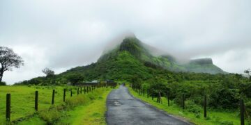 Visapur fort covered in monsoon clouds near Lonavala