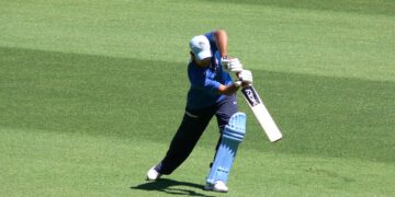 Sachin Tendulkar batting on a cricket ground