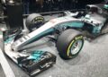Lewis Hamilton's Mercedes W08 Formula 1 car on display
