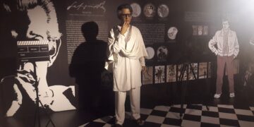 Wax figure of filmmaker Satyajit Ray at Mother’s Wax Museum, Kolkata