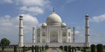 The Taj Mahal in Agra, a UNESCO World Heritage Site