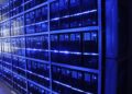 Rows of servers in a data centre