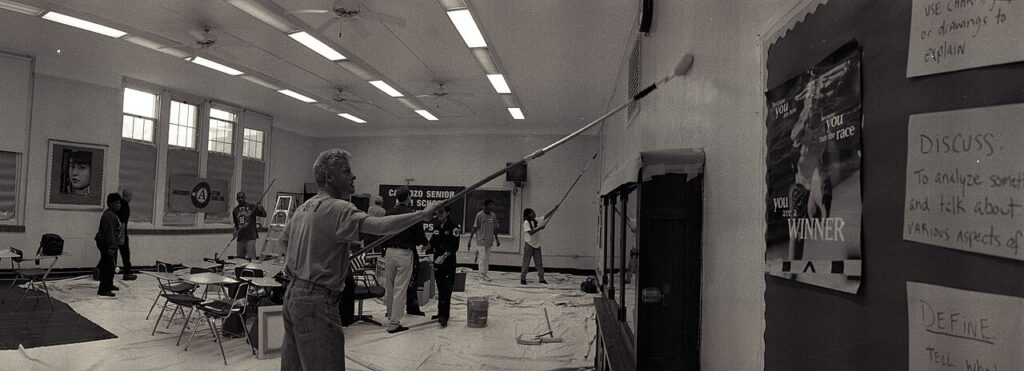 A room being repainted during a home renovation