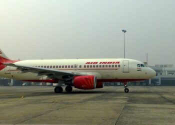 An Air India aircraft at Netaji Subhas Chandra Bose International Airport, Kolkata