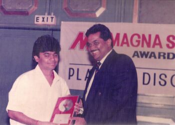 Composer A.R. Rahman at a press conference for the film Highway