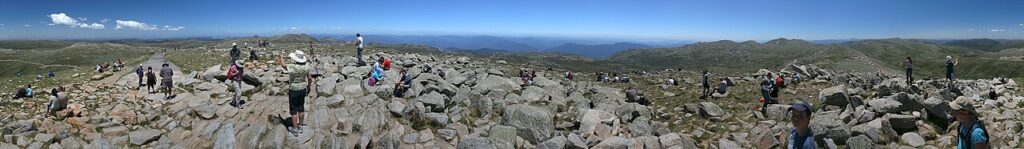 Walking track on Mount Kosciuszko, the highest peak on mainland Australia