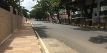 Office buildings in Electronic City, Bengaluru, a major IT employment hub