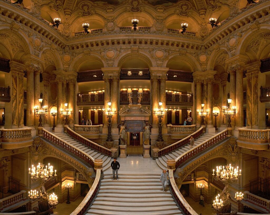 The Palais Garnier opera house in Paris, which sits above a large underground water cistern