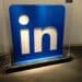 LinkedIn logo sculpture at the LinkedIn office in Mountain View