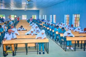 Students writing an entrance examination
