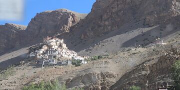 Key Monastery on a hilltop above the Spiti river in Himachal Pradesh