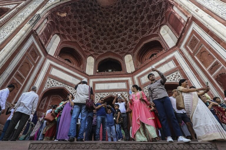 Tourists at the Taj Mahal, Agra