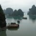 Aerial view of limestone islands in Ha Long Bay, Vietnam
