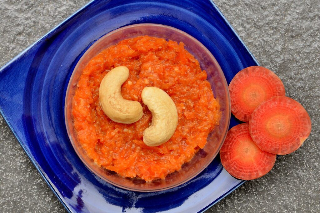 11 Indian Winter Delicacies to Enjoy This Season, by Region A bowl of gajar ka halwa, the classic Indian winter carrot dessert